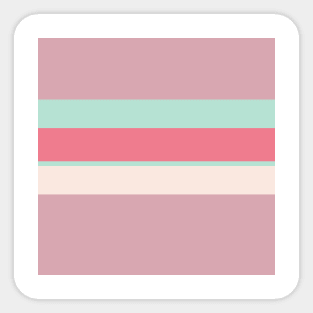 A marvelous adaptation of Pale Chestnut, Powder Blue, Misty Rose and Carnation stripes. Sticker